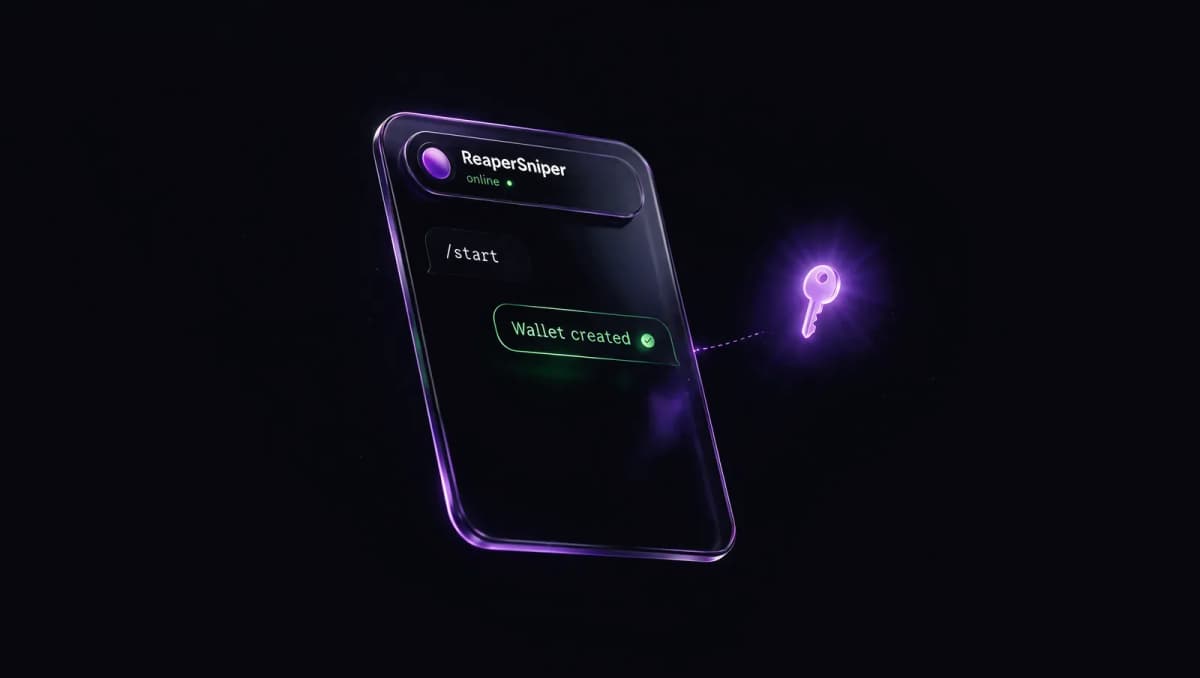 Telegram chat creating your wallet after the start command
