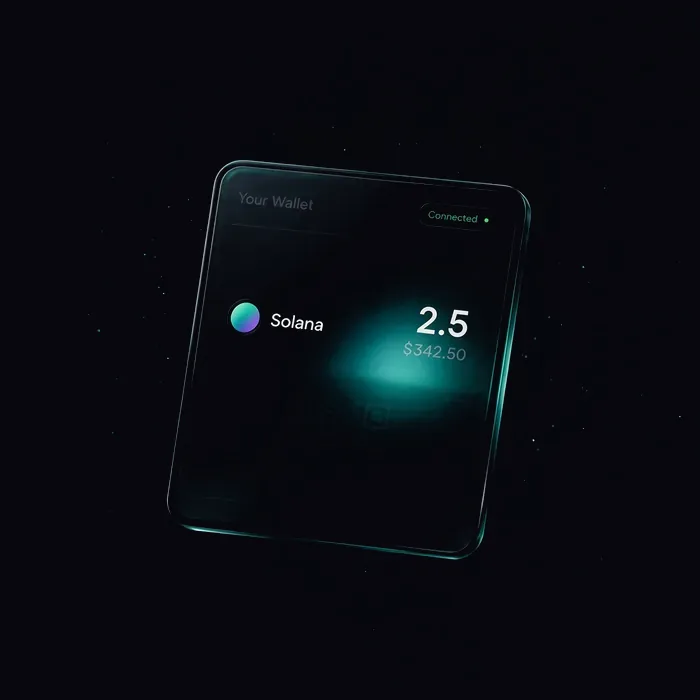 Wallet panel showing a connected Solana balance ready to trade