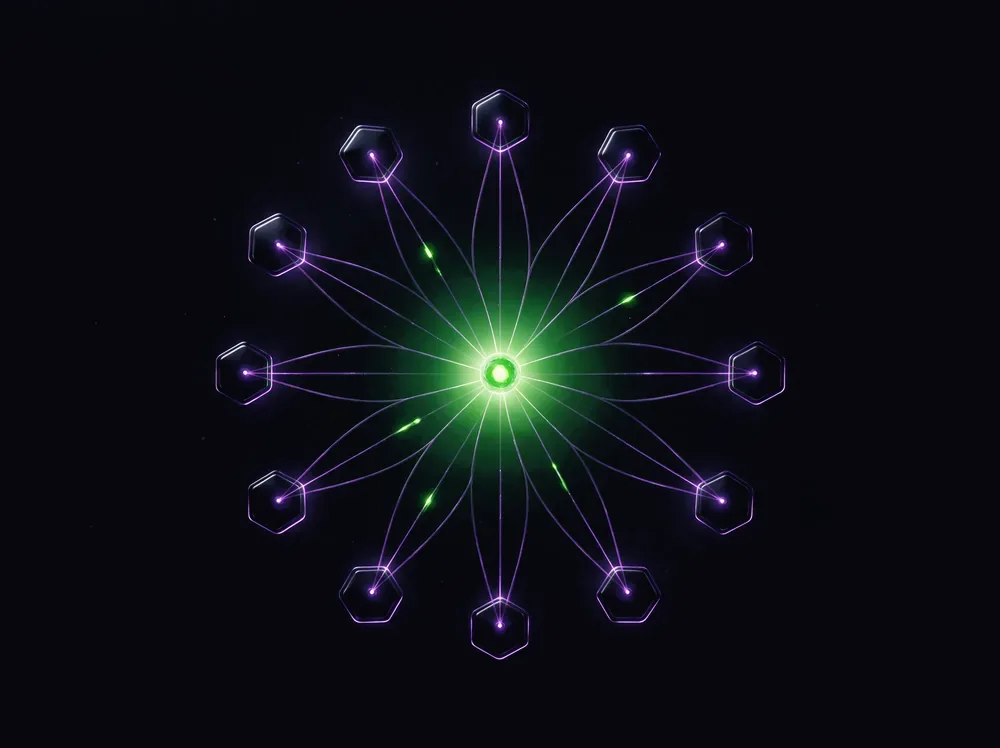 A network of referred wallets all routing commission back to one account